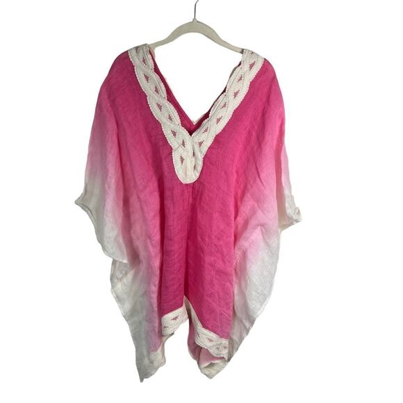 Soft Surroundings Linen Pink Ombre Kaftan Tunic - Picture 5 of 8